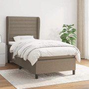 Maison Exclusive - Sängbotten med ribbor och madrass Taupe 90x190 cm Tyg