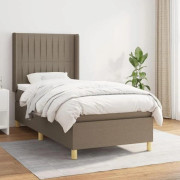 Bäddram med lameller och madrass - Exklusivt hem - 100x200 cm - Justerbart huvudgavel - Taupe