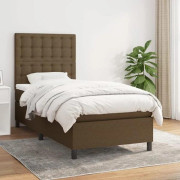 Maison Exclusive - Sängbotten med ribbor och madrass Mörkbrun 90x200 cm