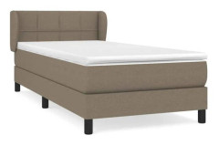 Maison Exclusive - Sängbotten med ribbor och madrass Taupe 90x190 cm Tyg