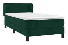 Maison Exclusive - Sängbotten med lameller och mörkgrön madrass 100x200 cm