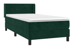 Maison Exclusive - Sängbotten med ribbor och mörkgrön madrass 90x200 cm
