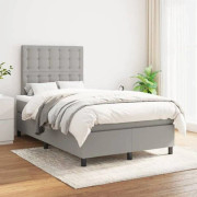 Maison Exclusive - Sängbotten med lameller och madrass Ljusgrå 120x200cm Tyg