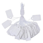 500-pack (24 x 15 mm) vita markeringsetiketter prislappar displayetiketter med hängsnöre - du