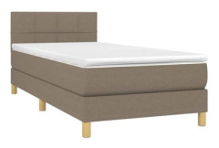Maison Exclusive - Sängbotten med ribbor och madrass Taupe 90x190 cm Tyg