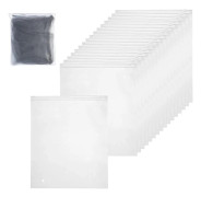 30 återförslutningsbara frostade plastpåsar med dragkedja 40x30cm - vattentät reseorganisatör, för kläder