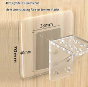 Hyllstödsspikar, 12-pack, 7 x 7 cm, L-formade självhäftande stödtrianglar