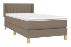 Lattsäng med madrass - Taupe - 80x200 cm - Justerbar huvudgavel - Individuella pocketfjädrar
