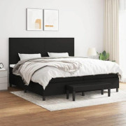Maison Exclusive - Sängbotten med ribbor och svart madrass 200x200 cm Tyg