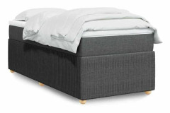 Maison Exclusive - Sängbotten med ribbor och mörkgrå madrass 100x200cm Tyg