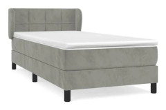 Maison Exclusive - Sängbotten av ribbor och ljusgrå madrass 90x190 cm Sammet
