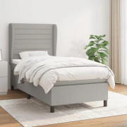 Maison Exclusive - Sängbotten med ribbor och ljusgrå madrass 90x200 cm Tyg