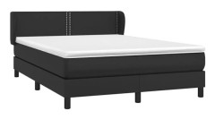 Maison Exclusive - Sängbotten med latexmadras i svart 140x190 cm konstläder