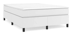 Maison Exclusive - Sängbotten med lameller och madrass Vit 140x190cm Simil läder