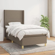 Maison Exclusive - Sängbotten med ribbor och madras Taupe 90x200 cm Tyg