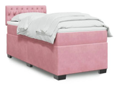 Maison Exclusive - Sängbotten med lameller och rosa madrass 90x200 cm Sammet