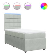 Maison Exclusive - Sängbotten av ribbor och ljusgrå madrass 90x190 cm Sammet