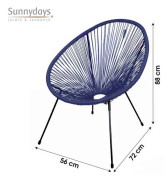 Fåtölj - SUNNY DAYS - Cabana - Resin - Blå - 1 plats - Oval