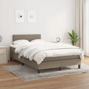 Maison Exclusive - Bäddbotten med lameller och madrass Taupe 120x200 cm Tyg