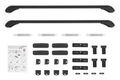 Universellt takräcke - Tvärstänger 100 cm - Aluminium - Låsbart stöldskydd - För SUV/bil/sedan/pickup - Armégrön