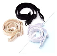 Go Go Gadget - Set med BH-band för låg rygg - 3-i-1-lösning för bar rygg, öppen rygg och låg rygg - Set med 3 färger Beige, Vit, Svart