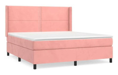 Maison Exclusive - Sängbotten med lammelsäng och Rosa madrass 180x200 cm Sammet