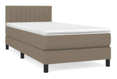 Maison Exclusive - Sängbotten med ribbor och madrass Taupe 80x200 cm Tyg