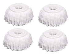 4-pack Mikrofibermopphuvuden Roterande Mopphuvud 4-pack Mikrofiberhuvuden för 360 Graders Roterande Magisk Moppning Rund Standardstorlek Vit