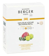 Maison Berger - Påfyllningar för bil diffuser 2 st - Citrusstorm