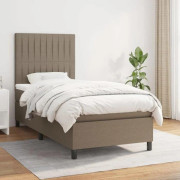 Maison Exclusive - Sängbotten med ribbor och madrass Taupe 90x190 cm Tyg