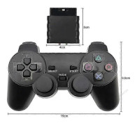 För Sony PS2 Trådlös 2.4GHz Dubbel Vibrationskontroll Handkontroll Transparent Black