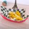 12 st Förvaringskorg Ihålig Design Porslin Plast Bröd Snabbmat Snacks Tallrik för Hemmet Yellow