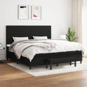Maison Exclusive - Sängbotten med ribbor och svart madrass 200x200 cm Tyg