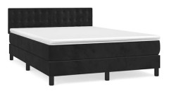 Maison Exclusive - Sängram med ribbotten och svart madrass 140x200 cm Sammet