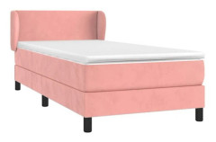 Maison Exclusive - Sängbotten med latex och rosa madrass 100x200 cm Sammet