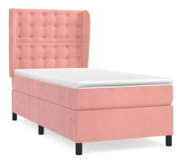 Maison Exclusive - Sängbotten med lameller och madrass Rose 90x190 cm Sammet