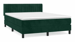 Maison Exclusive - Sängbotten med lameller och mörkgrön madrass 140x200cm Sammet