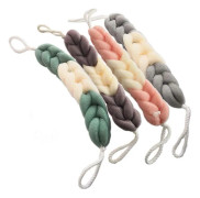 Set med 4 töjbara ryggsvampar med repöglor, för bad och dusch (B-1 grå + 1 grön + 1 rosa + 1 kaffe)