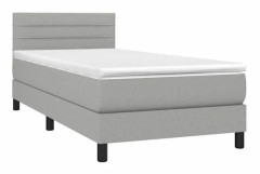 Maison Exclusive - Sängbotten med ribbor och ljusgrå madrass 90x200 cm Tyg