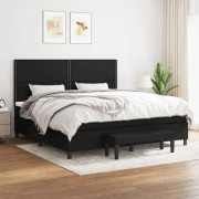 Maison Exclusive - Sängbotten med ribbor och svart madrass 200x200 cm Tyg