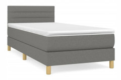 Maison Exclusive - Sängbotten med ribbor och mörkgrå madrass 100x200cm Tyg
