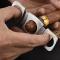 Dubbelblad Cigarrskärare i Rostfritt Stål - Jämn Skärning och Ergonomiskt Grepp
