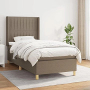 Maison Exclusive - Sängbotten med ribbor och madrass Taupe 80x200 cm Tyg