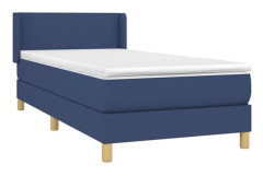 Maison Exclusive - Sängbotten med ribbor och blå madrass 90x190 cm Tyg