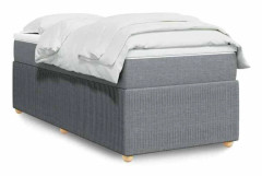 Maison Exclusive - Bäddbotten med ribbor och grå ljus madrass 90x190 cm Tyg