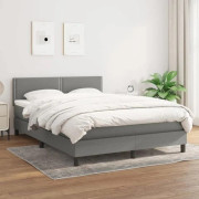 Maison Exclusive - Sängbotten med lattor och mörkgrå madrass 140x200cm Tyg