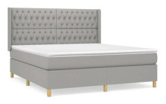 Maison Exclusive - Sängbotten med lameller och grått madrass 180x200cm Tyg