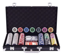 Pokerset med 300 laserchips och aluminiumfodral