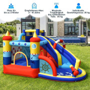 Uppblåsbart hopphus för barn med rutschkana – Skeppstema
