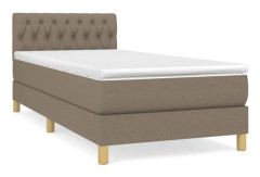 Maison Exclusive - Sängbotten med ribbor och madras Taupe 90x200 cm Tyg